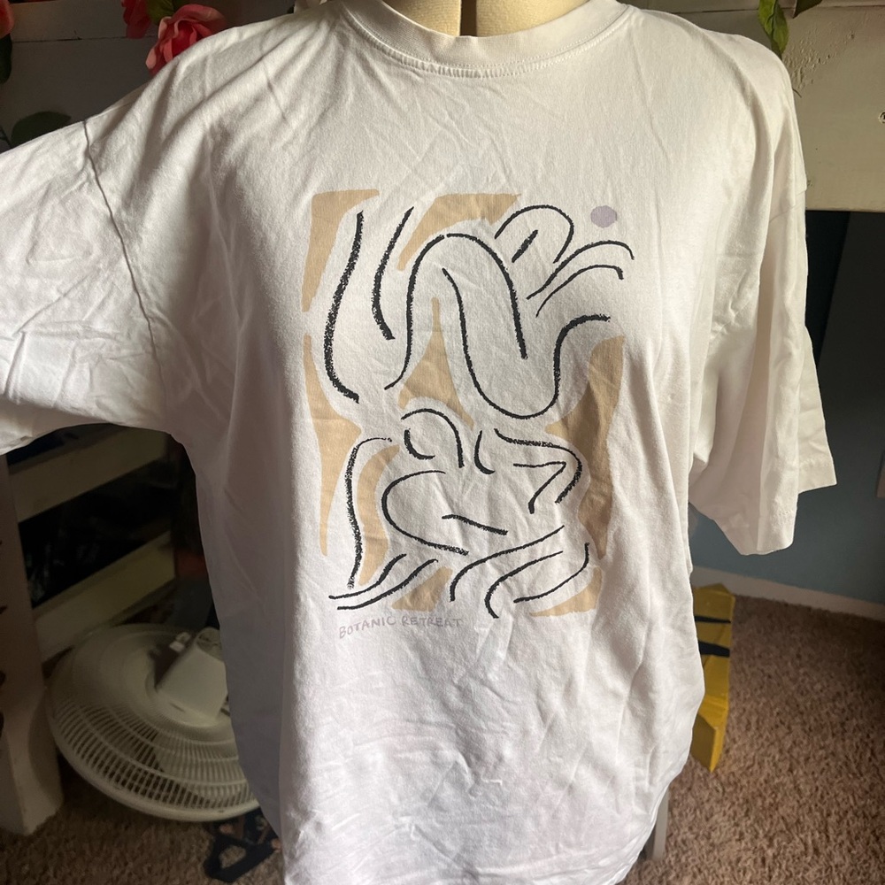 H&M Oversized Botanic Retreat Graphic T Shirt